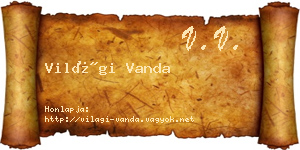 Világi Vanda névjegykártya